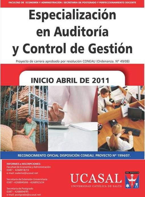 Universidad Católica de Salta - Especialización en Auditoría y Control de Gestión