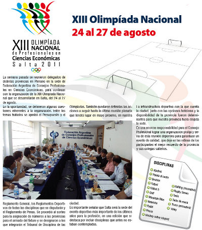 XIII Olimpíada Nacional de Profesionales en Ciencias Económicas