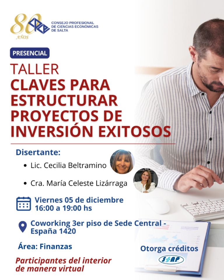 Taller Presencial: «Claves para estructurar proyectos de inversión ...