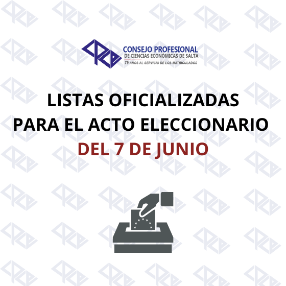 LISTAS OFICIALIZADAS PARA EL ACTO ELECCIONARIO 