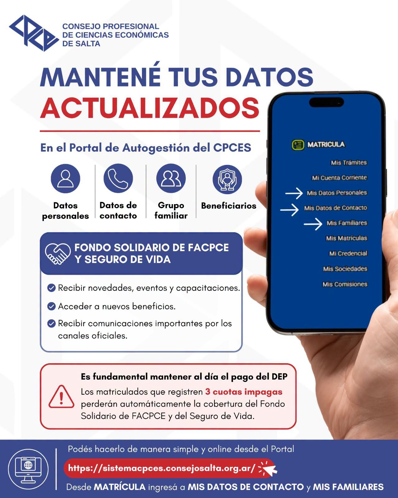 MANTENE TUS DATOS ACTUALIZADOS