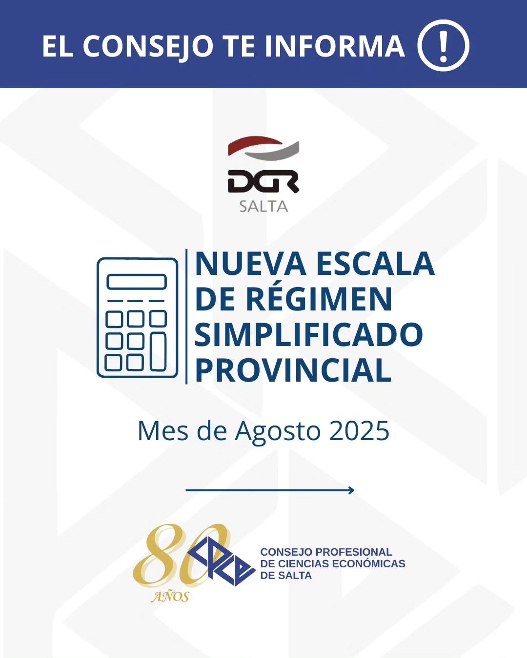 NUEVA ESCALA DE REGIMEN SIMPLIFICADO PROVINCIAL