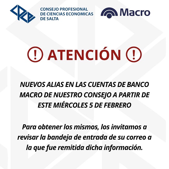 NUEVO ALIAS EN LAS CUENTAS DE MACRO