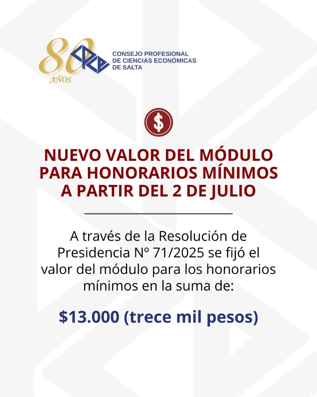 Nuevo Valor Honorarios Mínimos