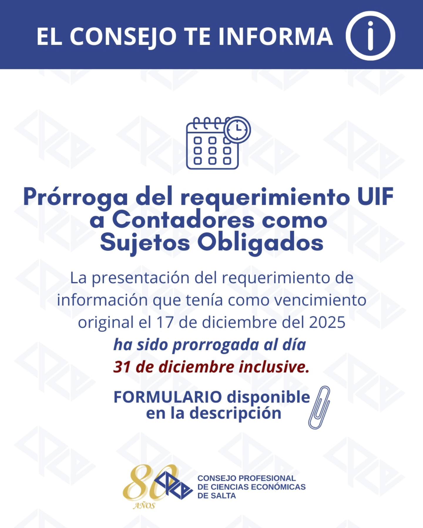 PRORROGA UIF