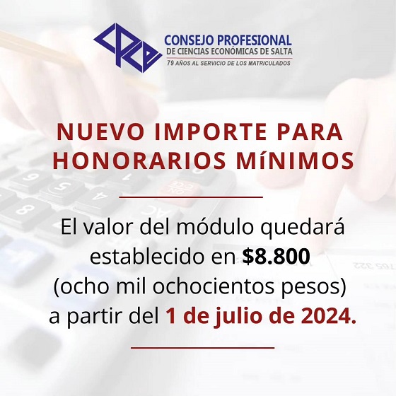 NUEVO IMPORTE HONORARIOS MÍNIMOS
